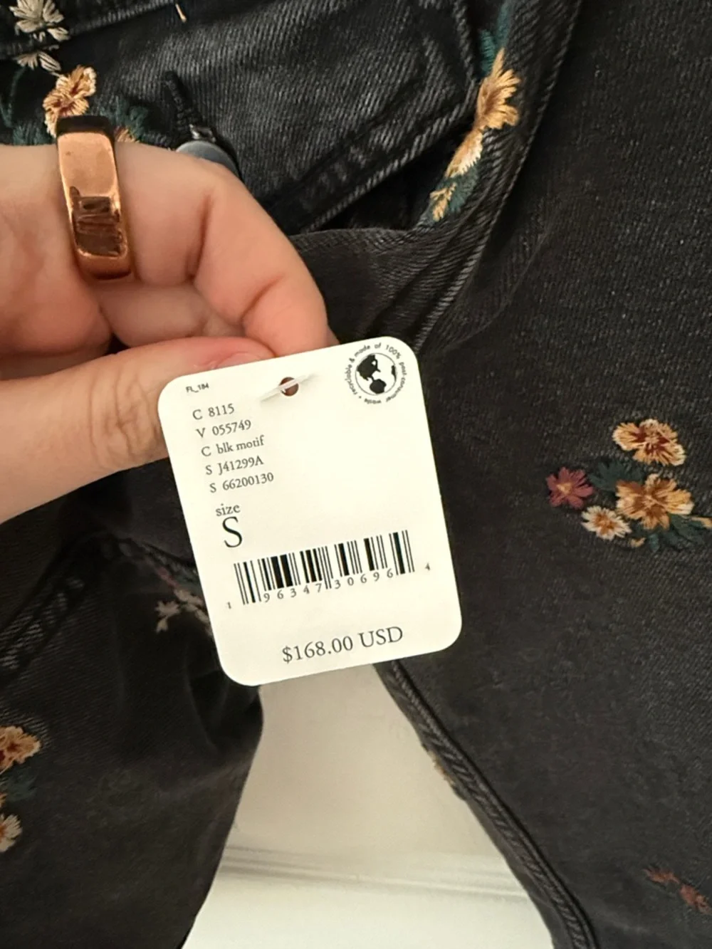 Free People Driftwood floral embroidered denim jacket - Picture 5 of 10